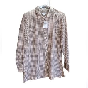 J Jill Latte Button Down Long Sleeve Shirt